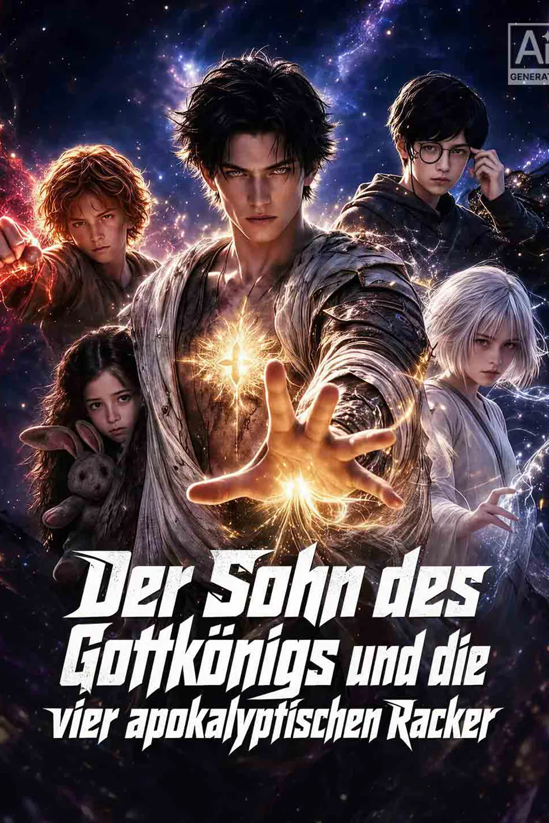 Poster von Der Sohn des Gottkönigs und die vier apokalyptischen Racker