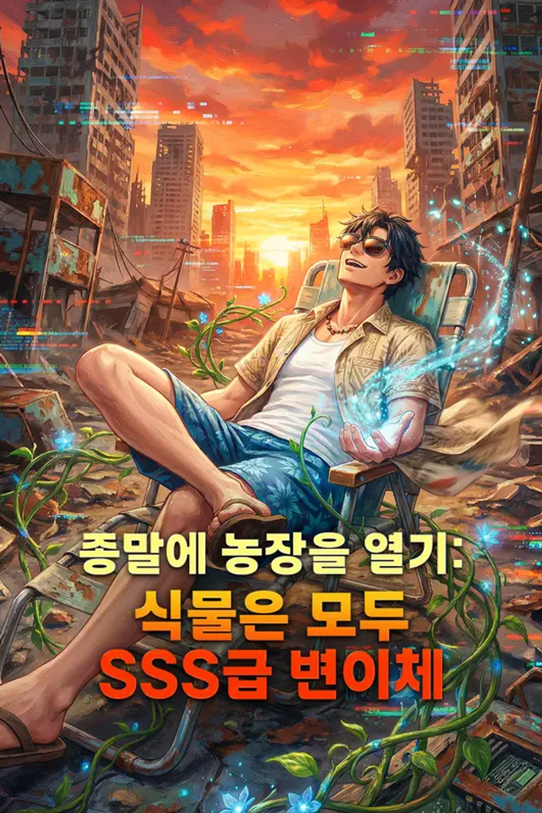 종말에 농장을 열기: 식물은 모두 SSS급 변이체 포스터