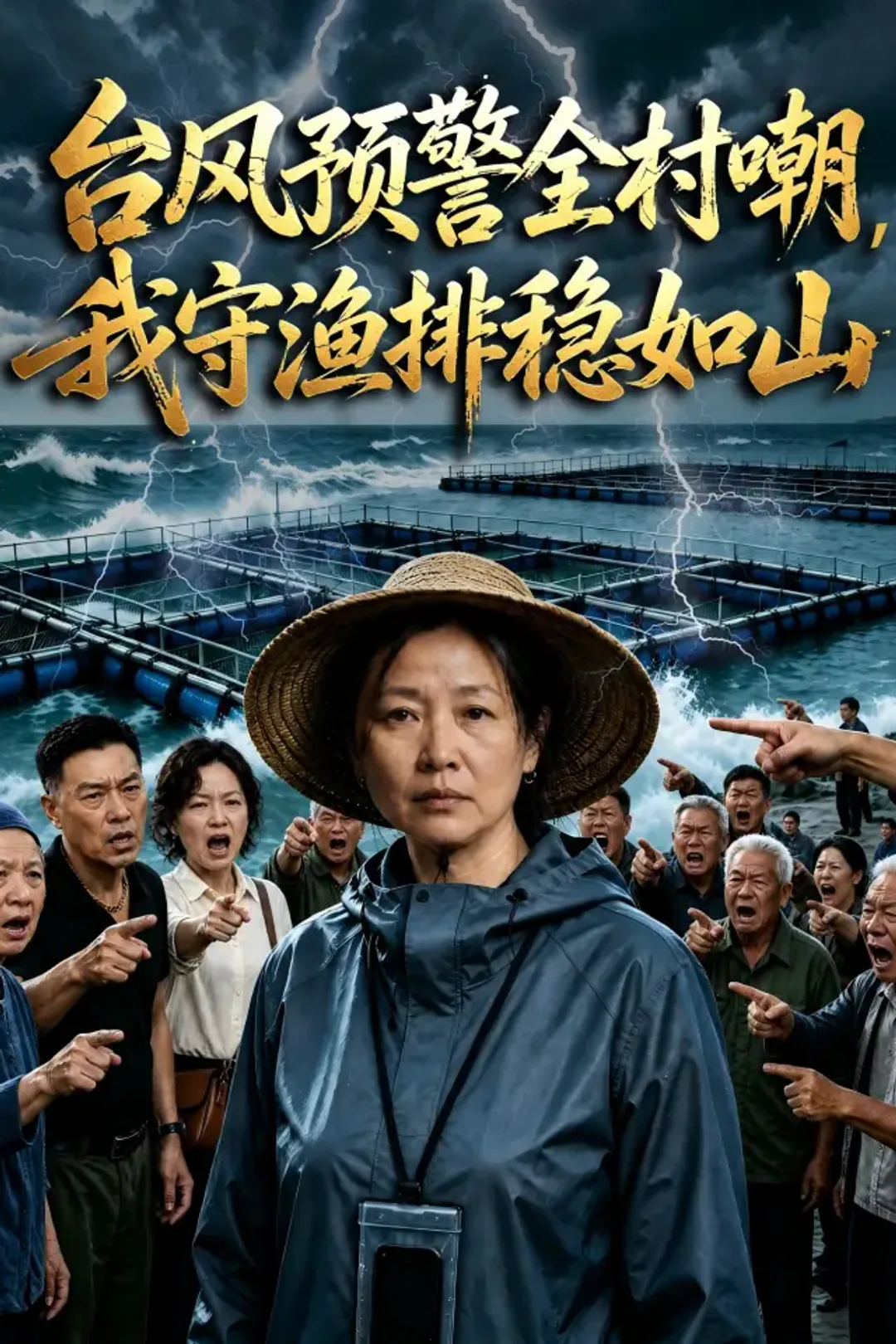《台风预警全村嘲，我守渔排稳如山》海报