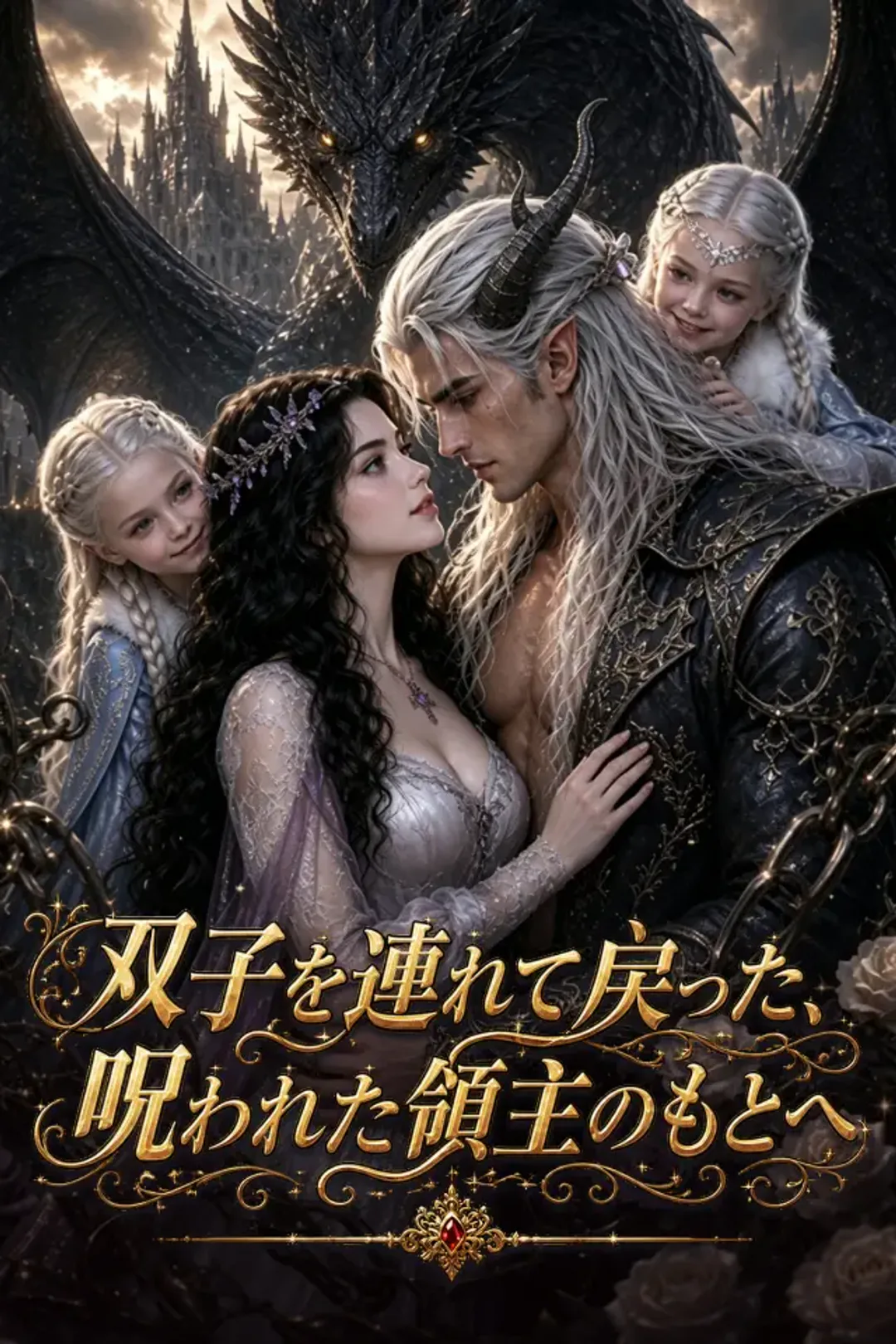 双子を連れて戻った、呪われた領主のもとへのポスター