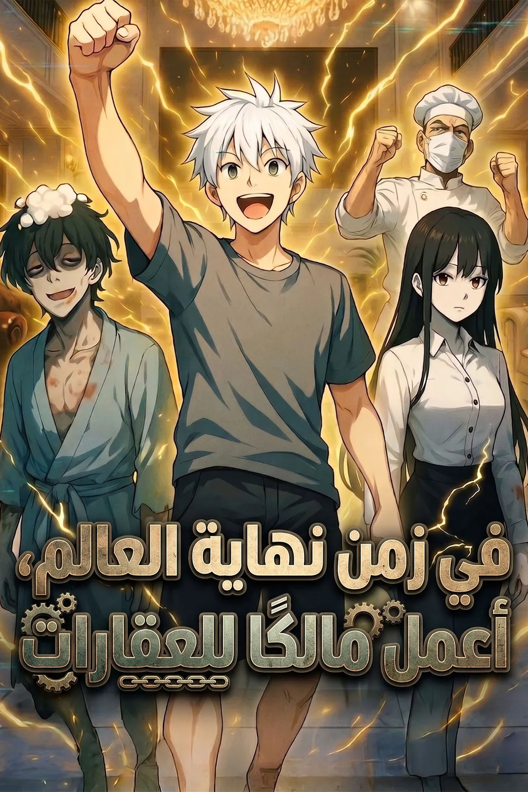 ملصق مسلسل «في زمن نهاية العالم، أعمل مالكًا للعقارات»