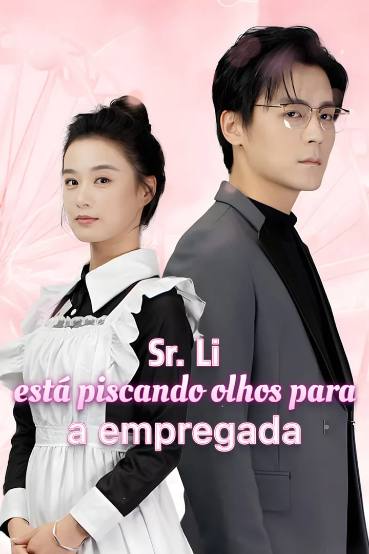 Pôster de Sr. Li está piscando olhos para a empregada.