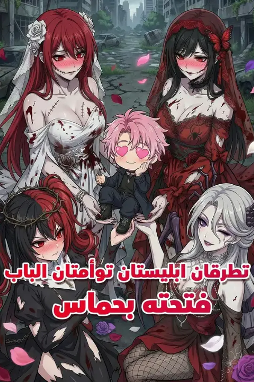 ملصق مسلسل «تطرقان ابليستان توأمتان الباب… فتحته بحماس»
