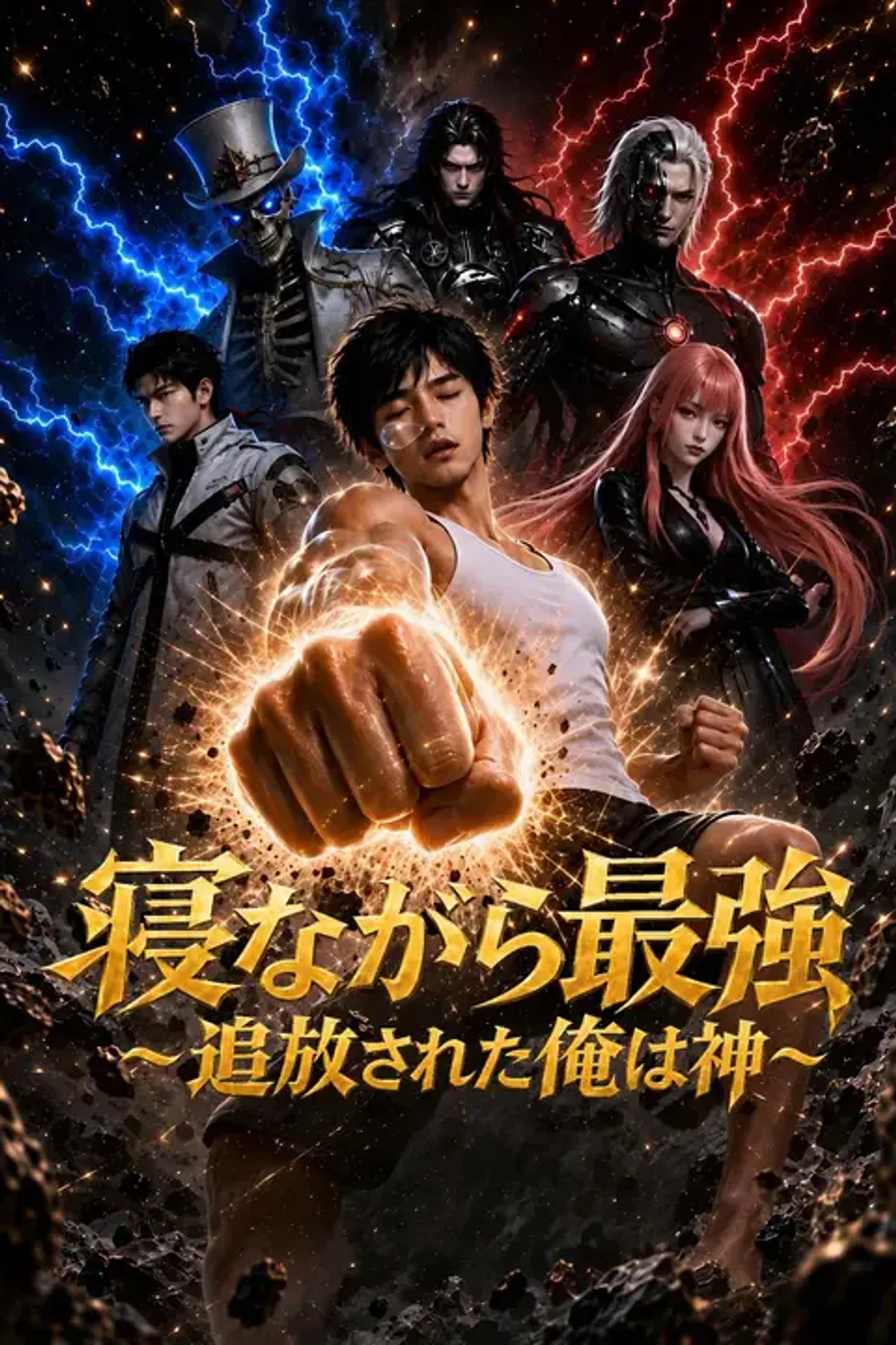 寝ながら最強～追放された俺は神～のポスター