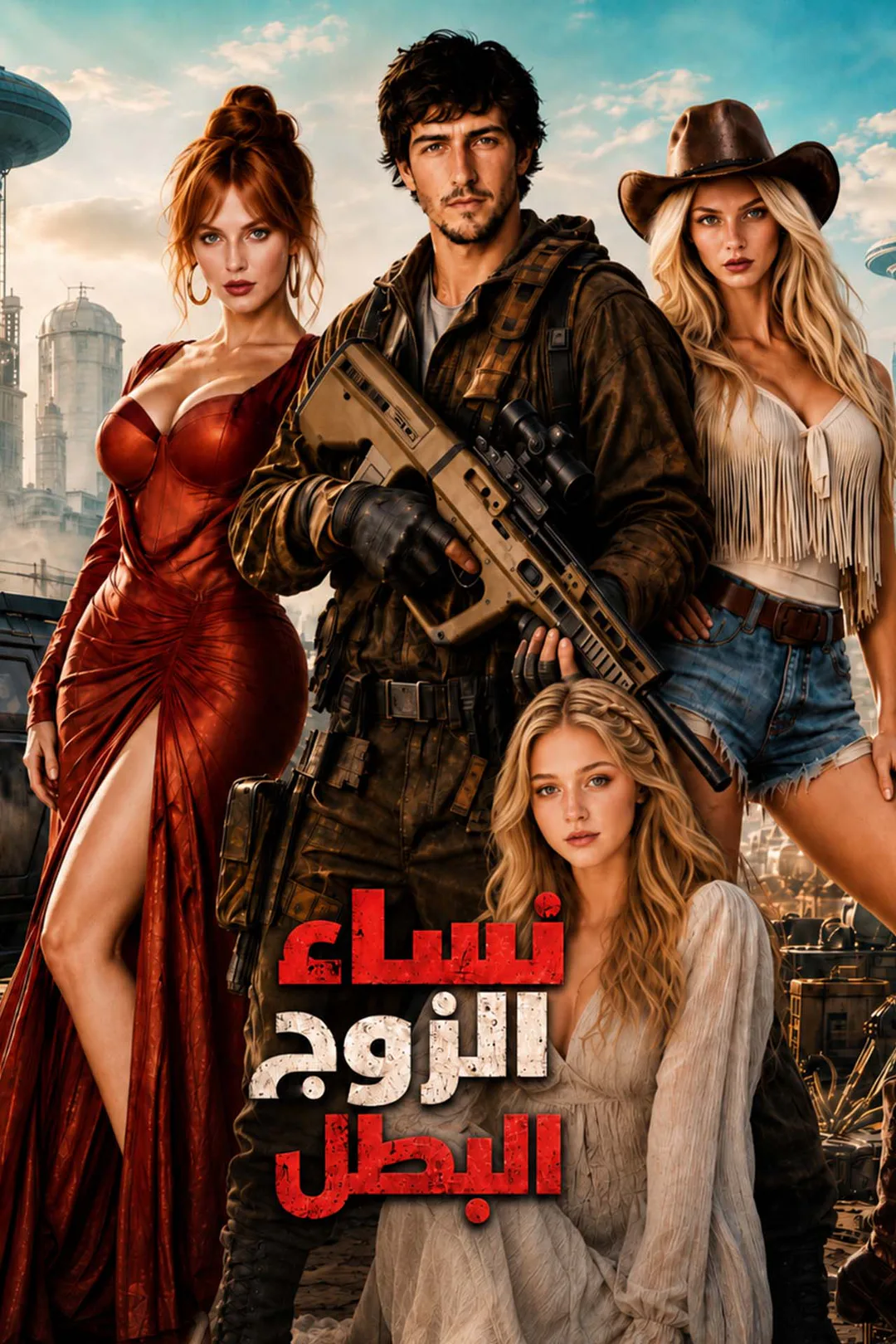 ملصق مسلسل «نساء الزوج البطل»