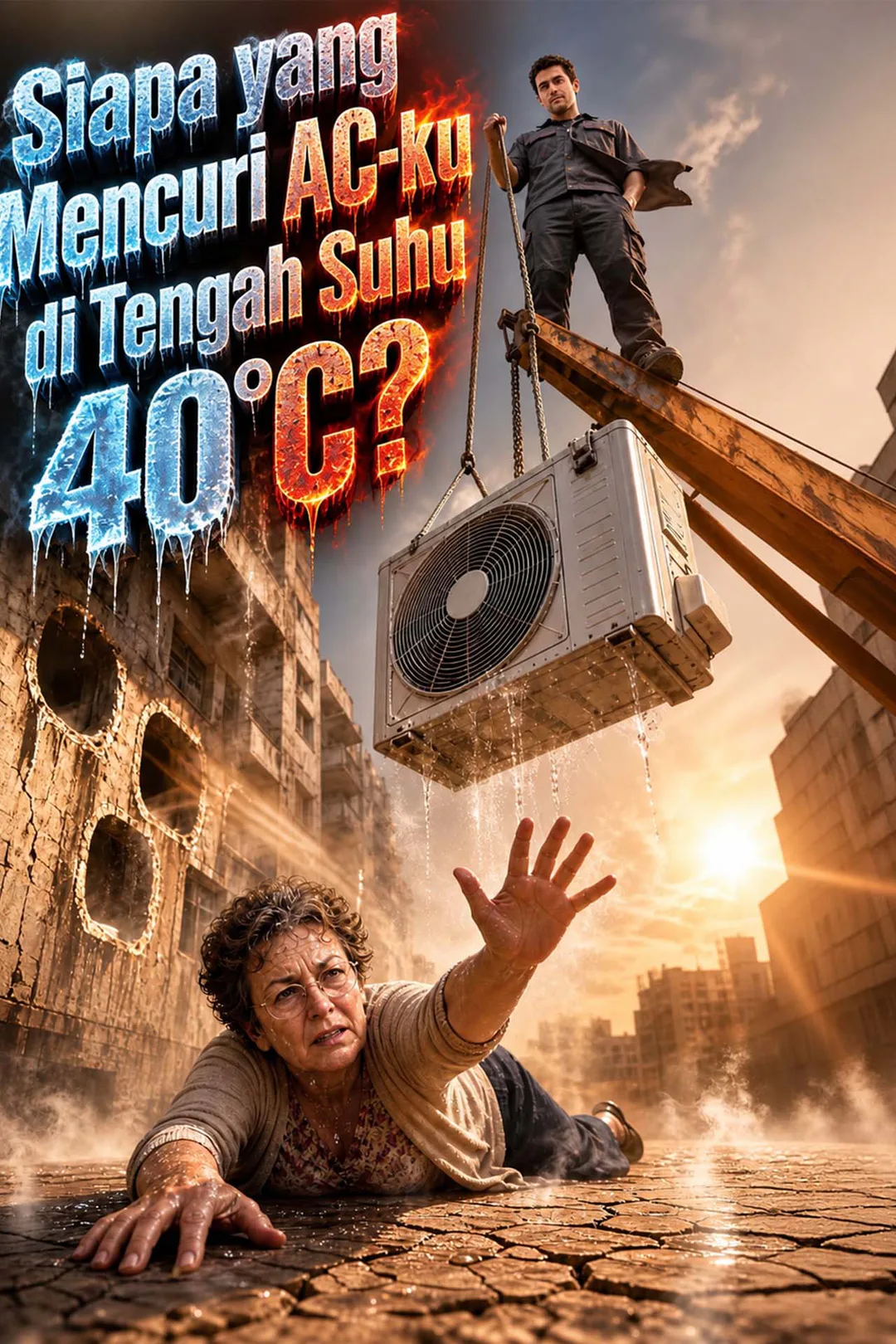 Poster Siapa yang Mencuri AC-ku di Tengah Suhu 40°C?
