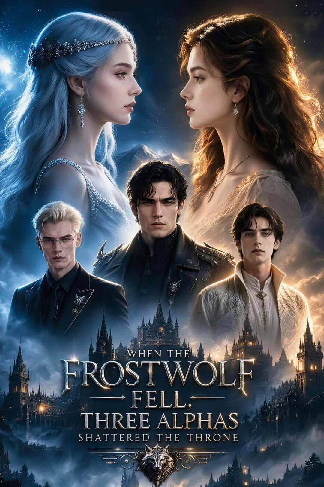 The Fall of the Frost Wolf: Three Alphas Break the Throne Kneeling poster