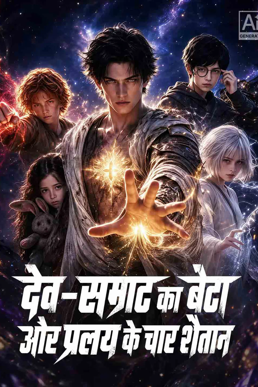 देव-सम्राट का बेटा और प्रलय के चार शैतान का पोस्टर