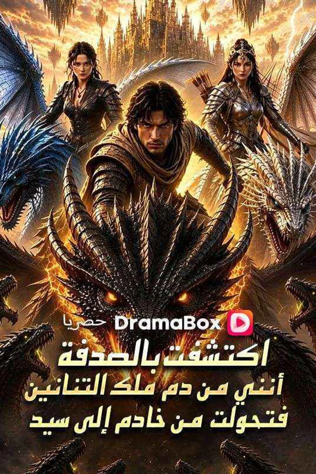 ملصق مسلسل «اكتشفت بالصدفة أنني من دم ملك التنانين، فتحولت من خادم إلى سيد»