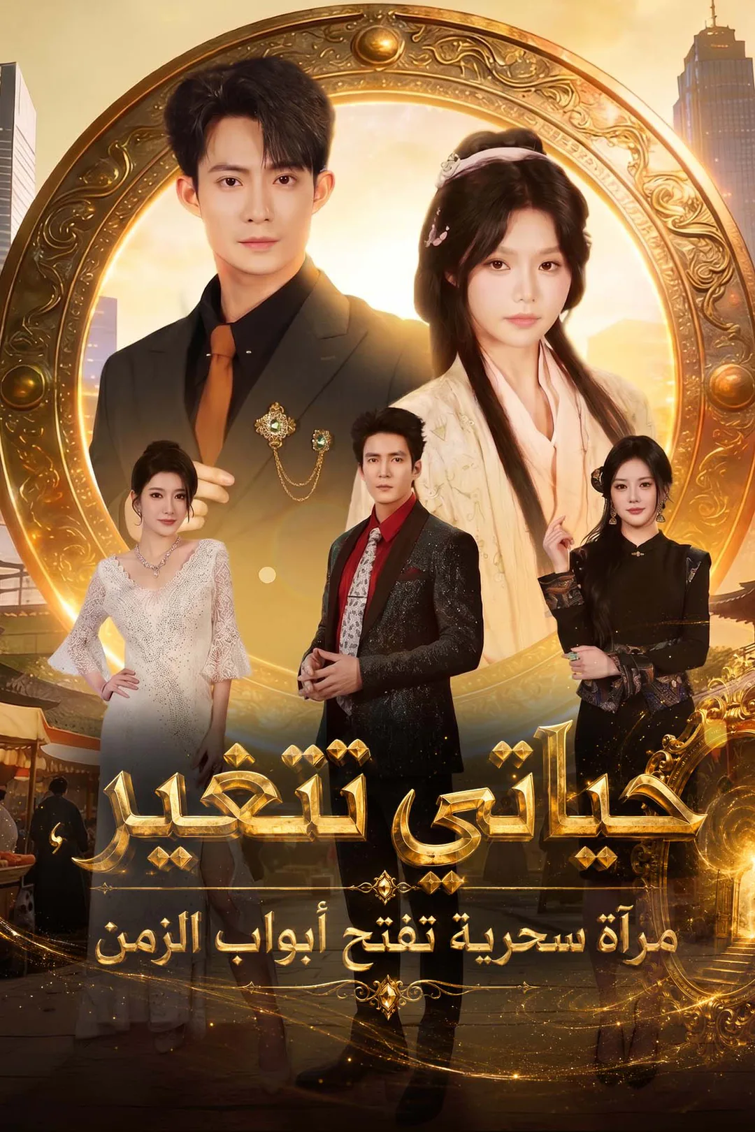 ملصق مسلسل «حياتي تتغير، مرآة سحرية تفتح أبواب الزمن»
