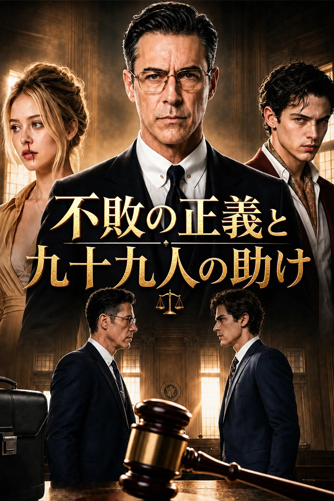不敗の正義と九十九人の助けのポスター