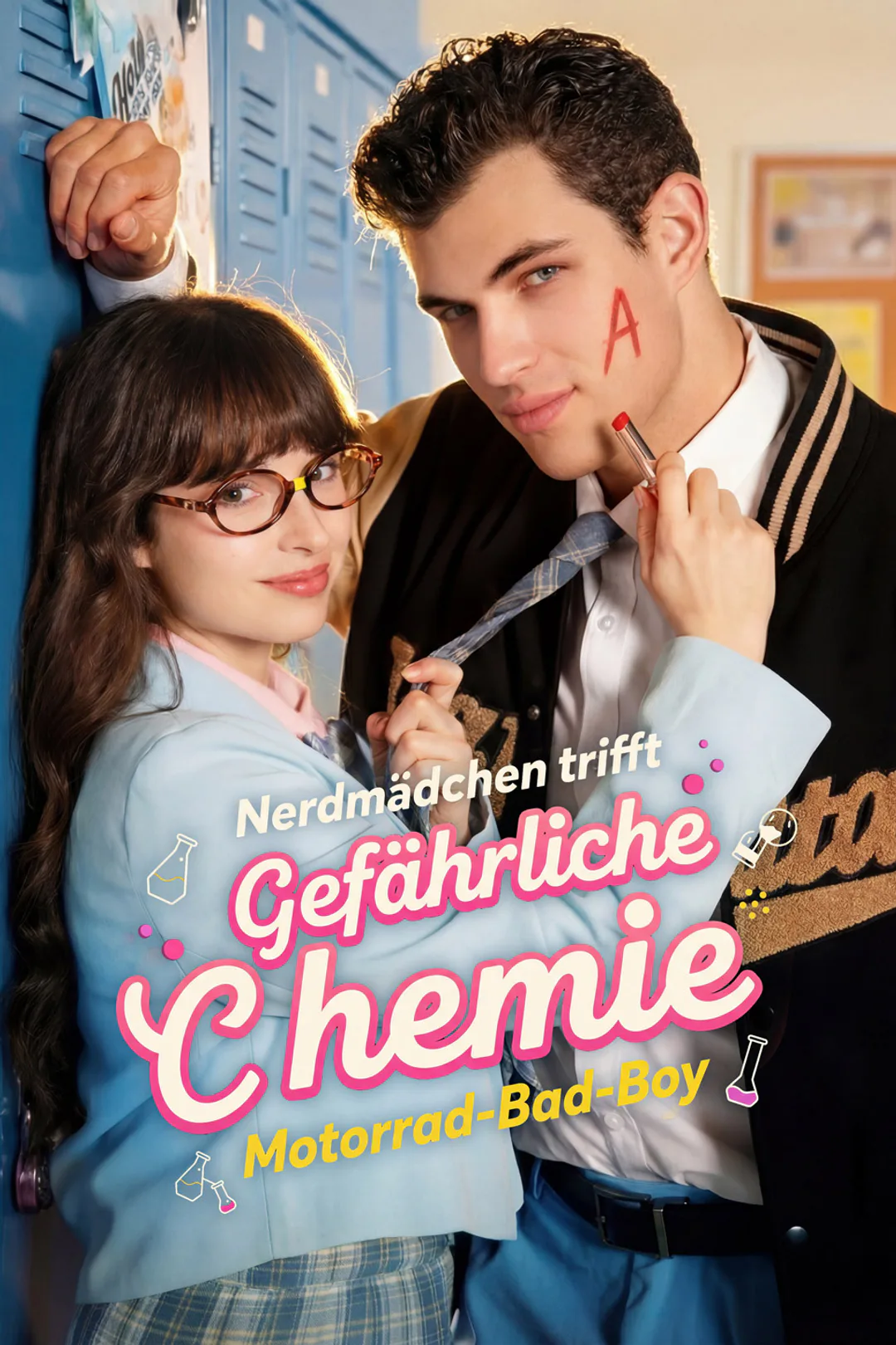 Poster von Gefährliche Chemie: Nerdmädchen trifft Motorrad-Bad-Boy