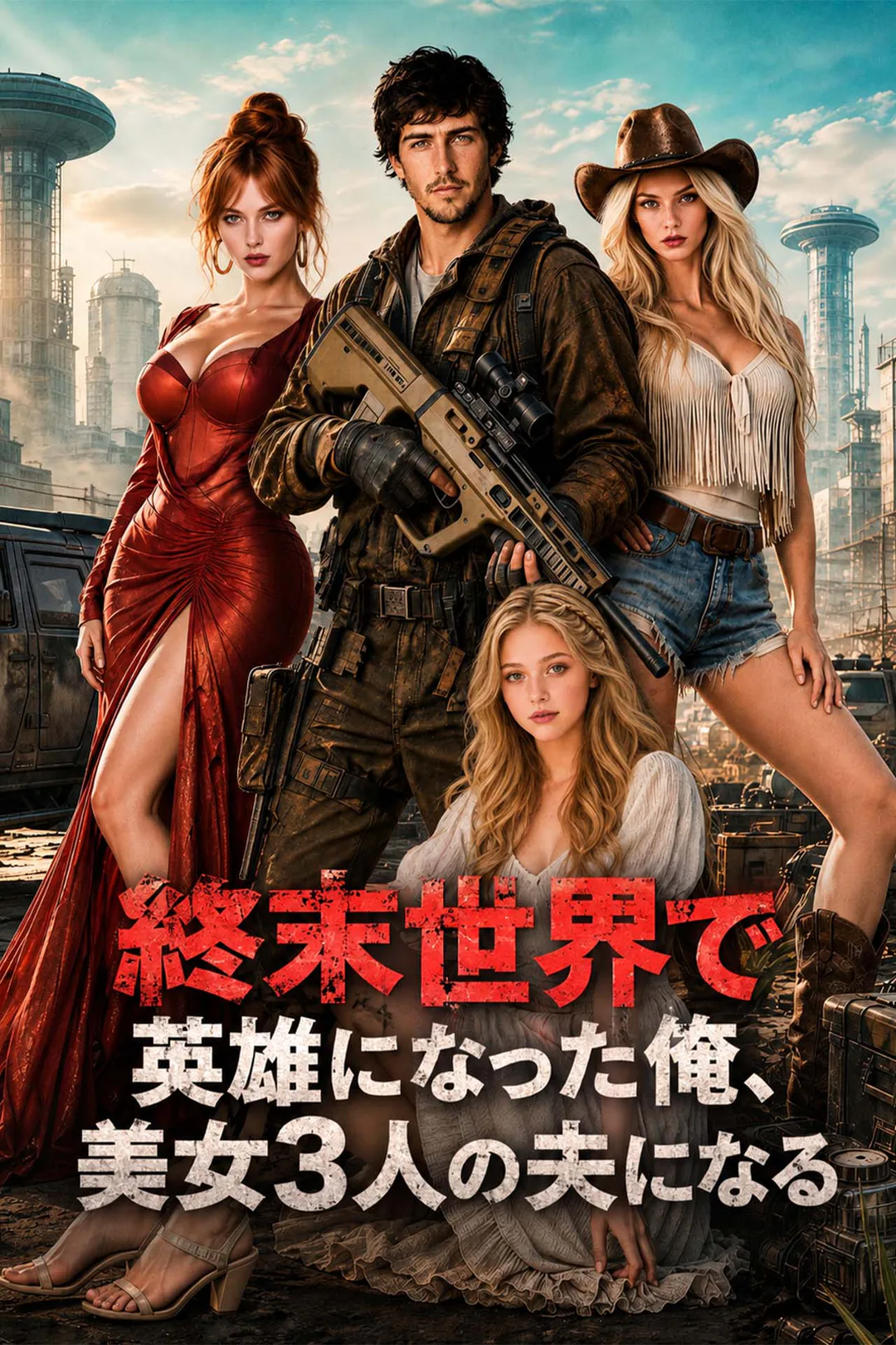終末世界で英雄になった俺、美女3人の夫になるのポスター