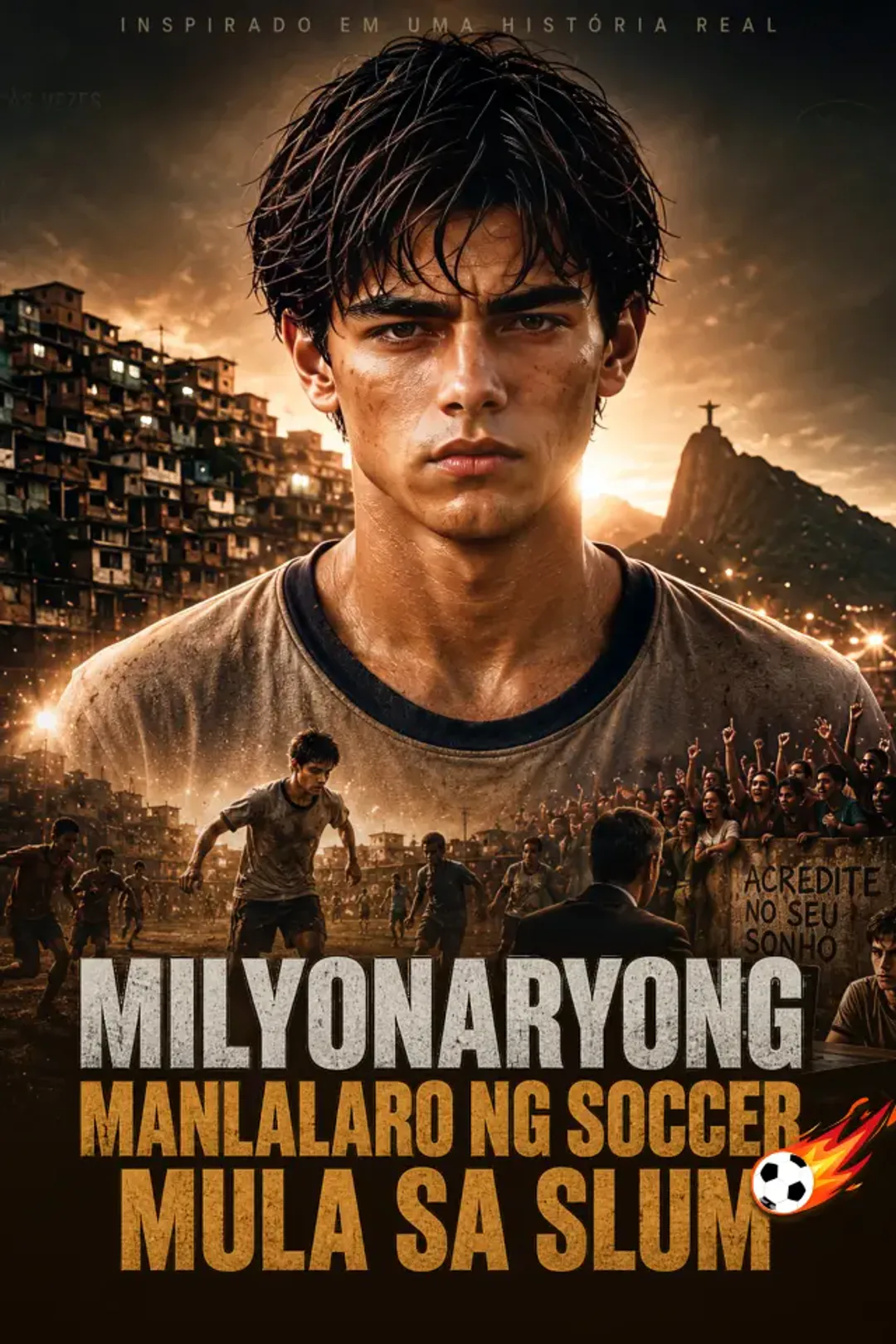 Poster ng Milyonaryong Manlalaro ng Soccer Mula sa Slum