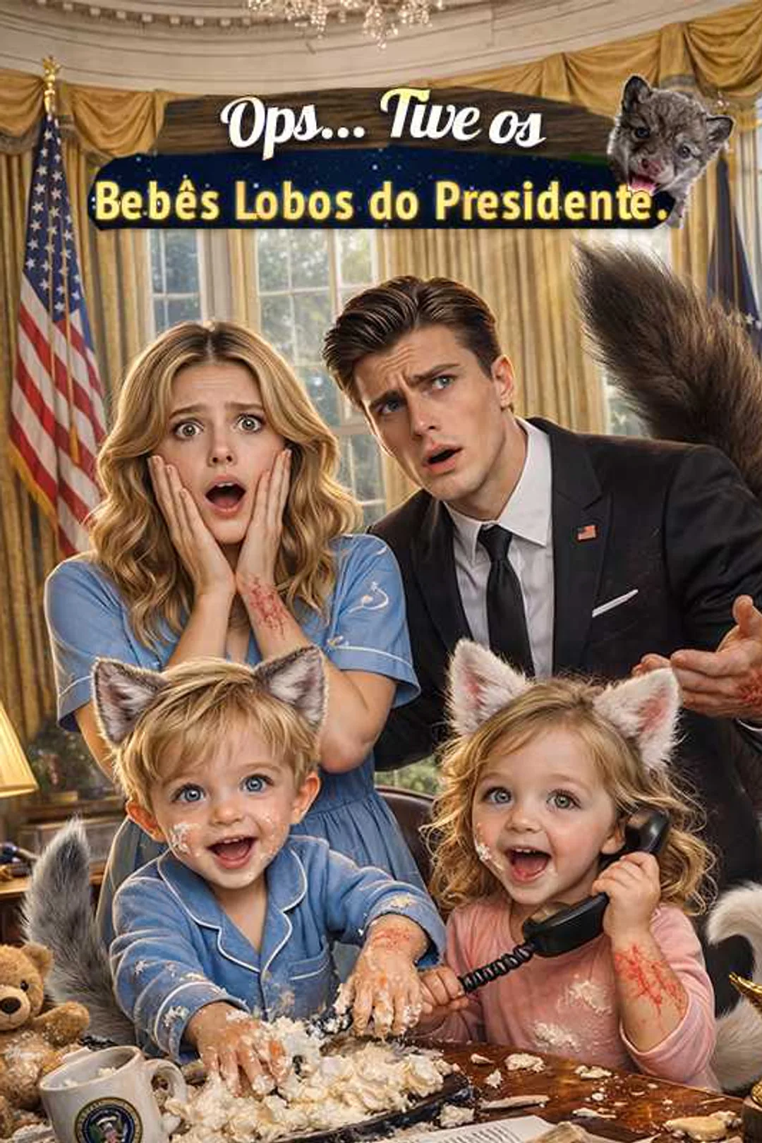 Pôster de Ops... Tive os Bebês Lobos do Presidente.