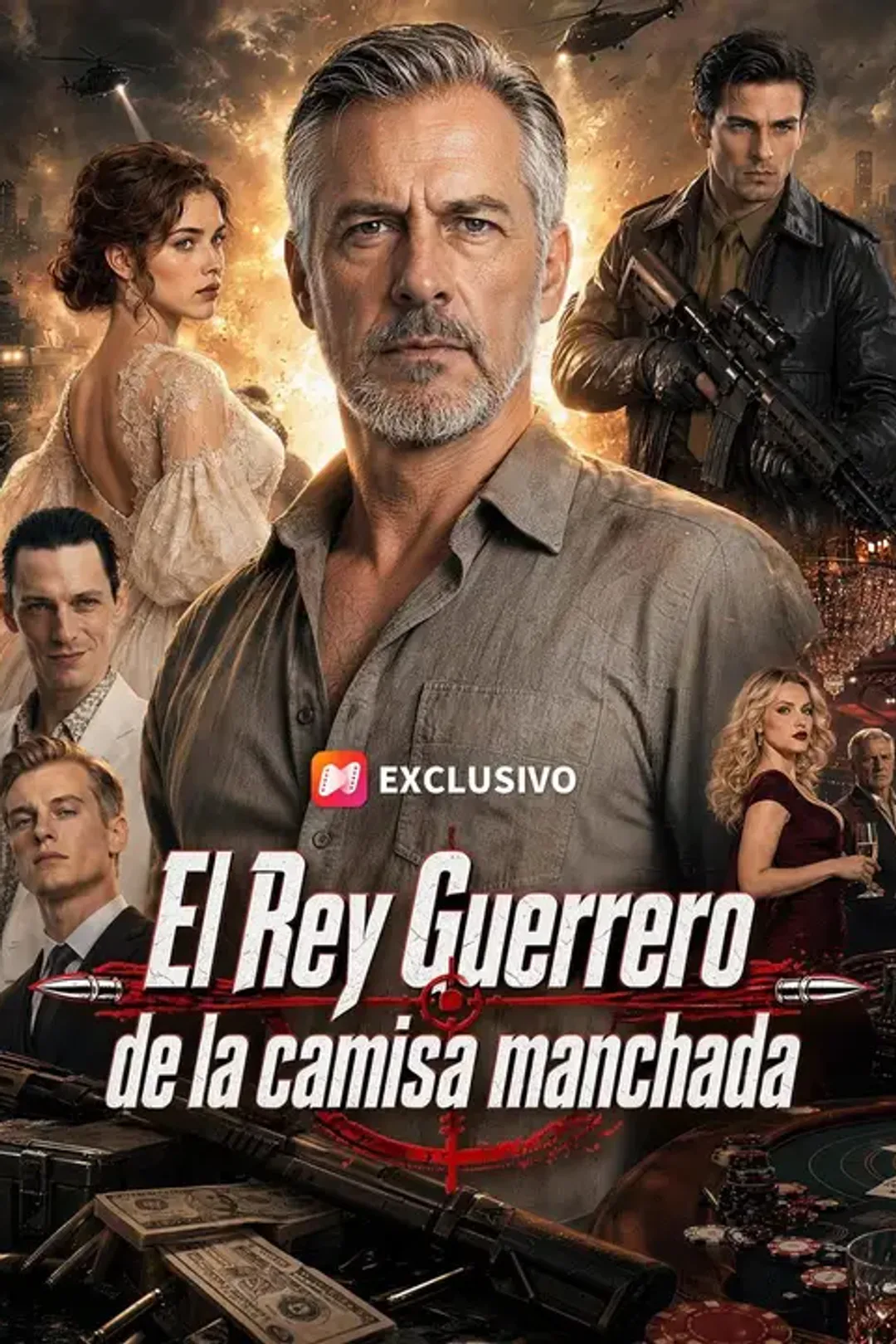 Póster de El Rey Guerrero de la camisa manchada