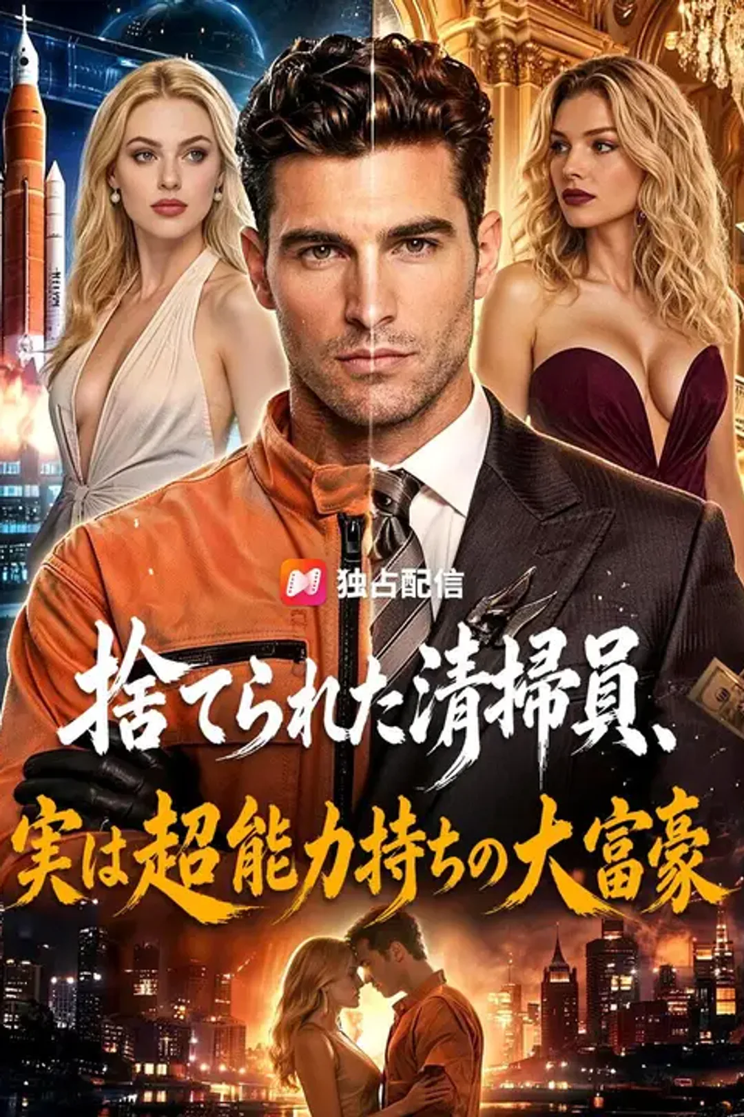 捨てられた清掃員、実は超能力持ちの大富豪のポスター
