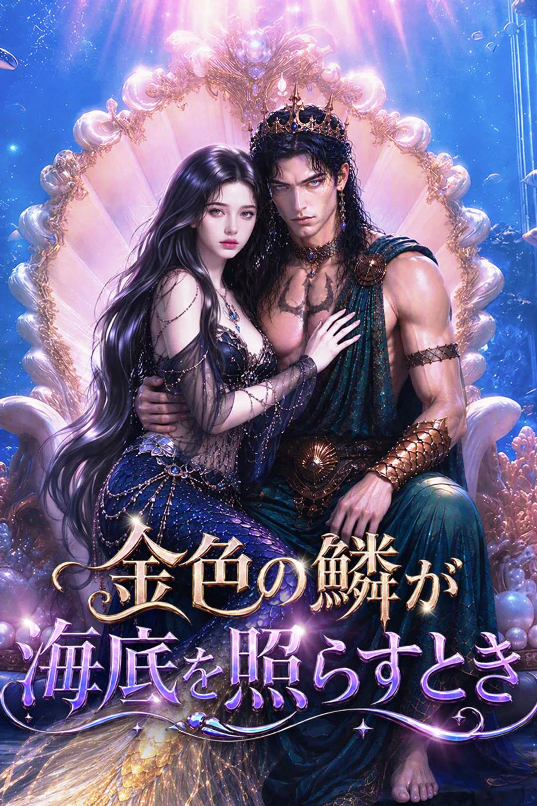 金色の鱗が海底を照らすときのポスター