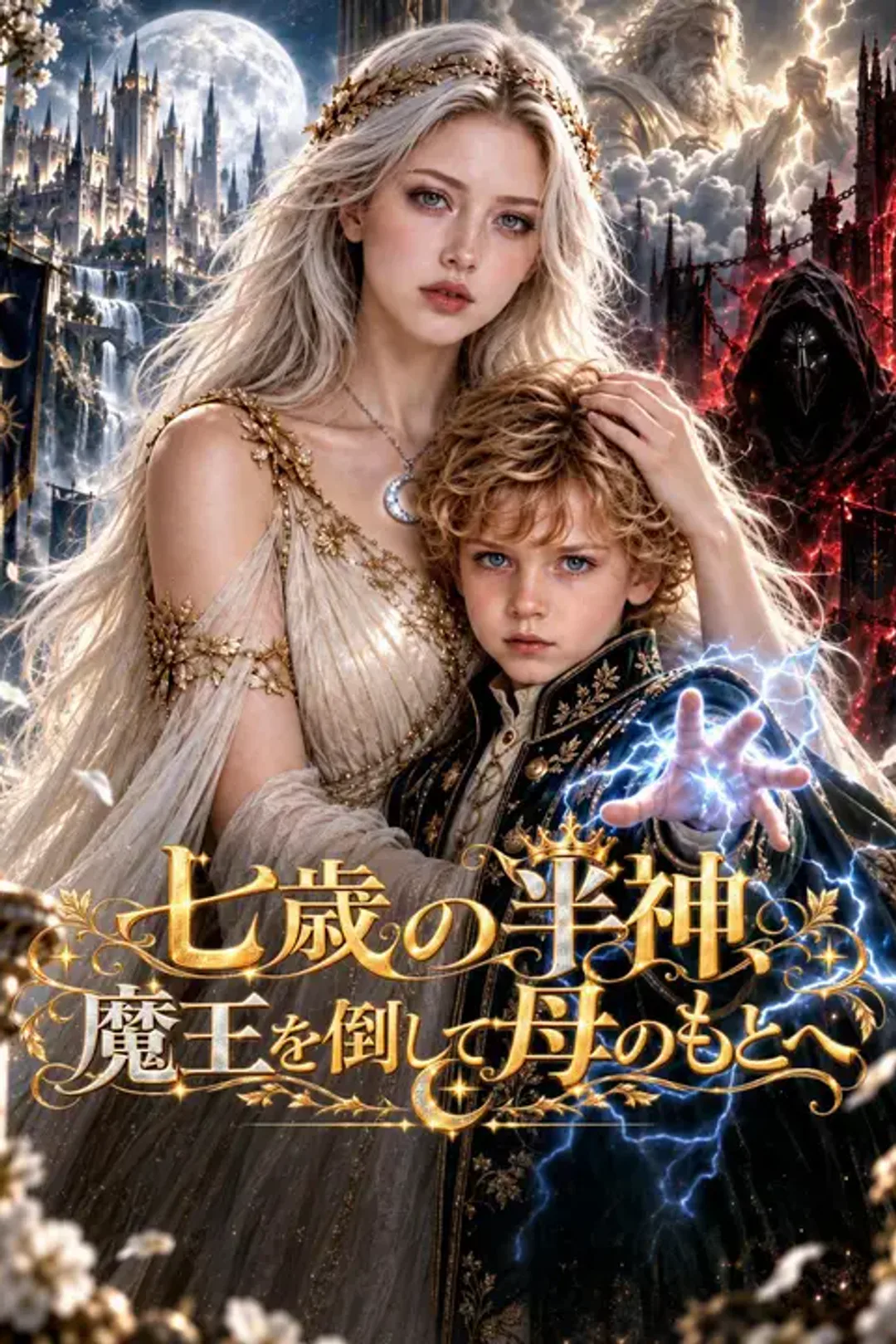 七歳の半神、魔王を倒して母のもとへのポスター
