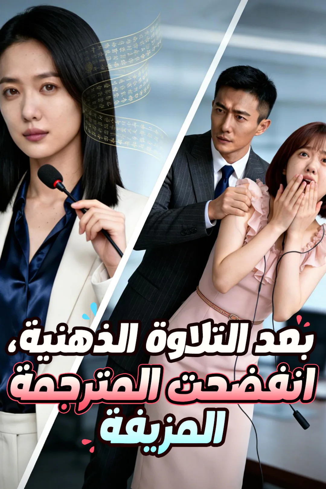 ملصق مسلسل «بعد التلاوة الذهنية، انفضحت المترجمة المزيفة (دبلجة)»