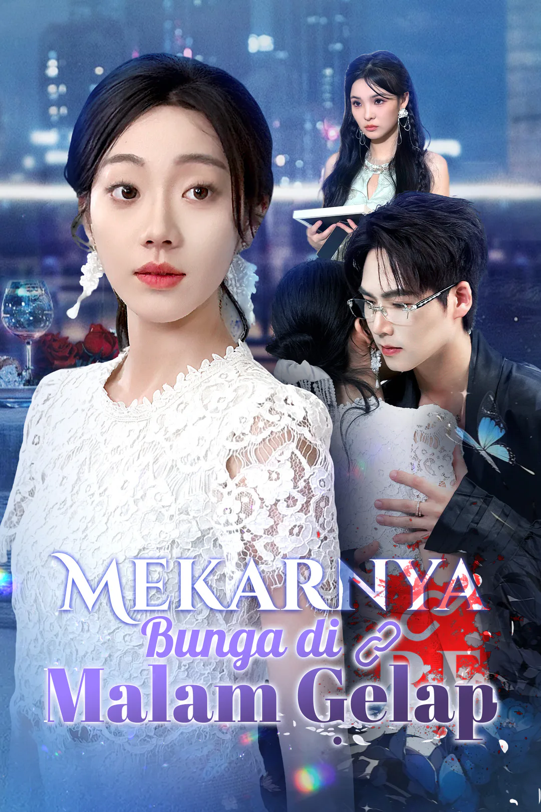 Poster Mekarnya Bunga di Malam Gelap