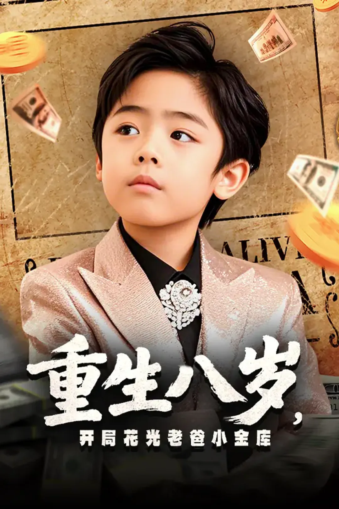 《重生八岁，开局花光老爸小金库》海报