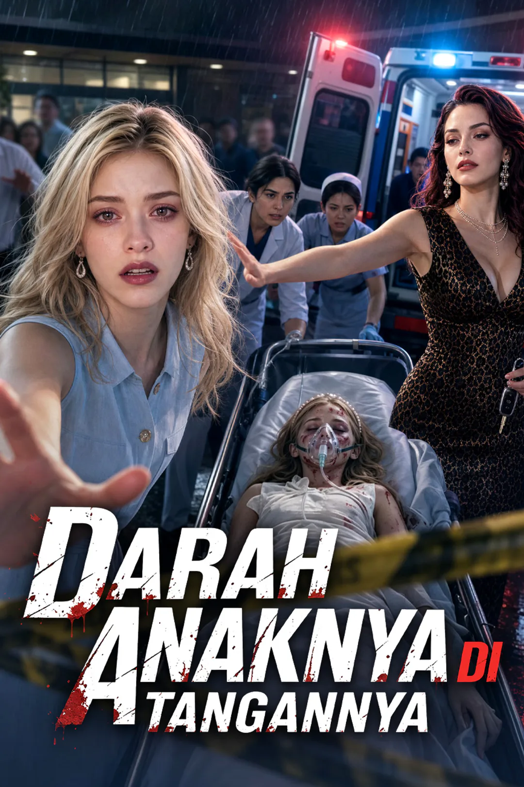 Poster Darah Anaknya di Tangannya
