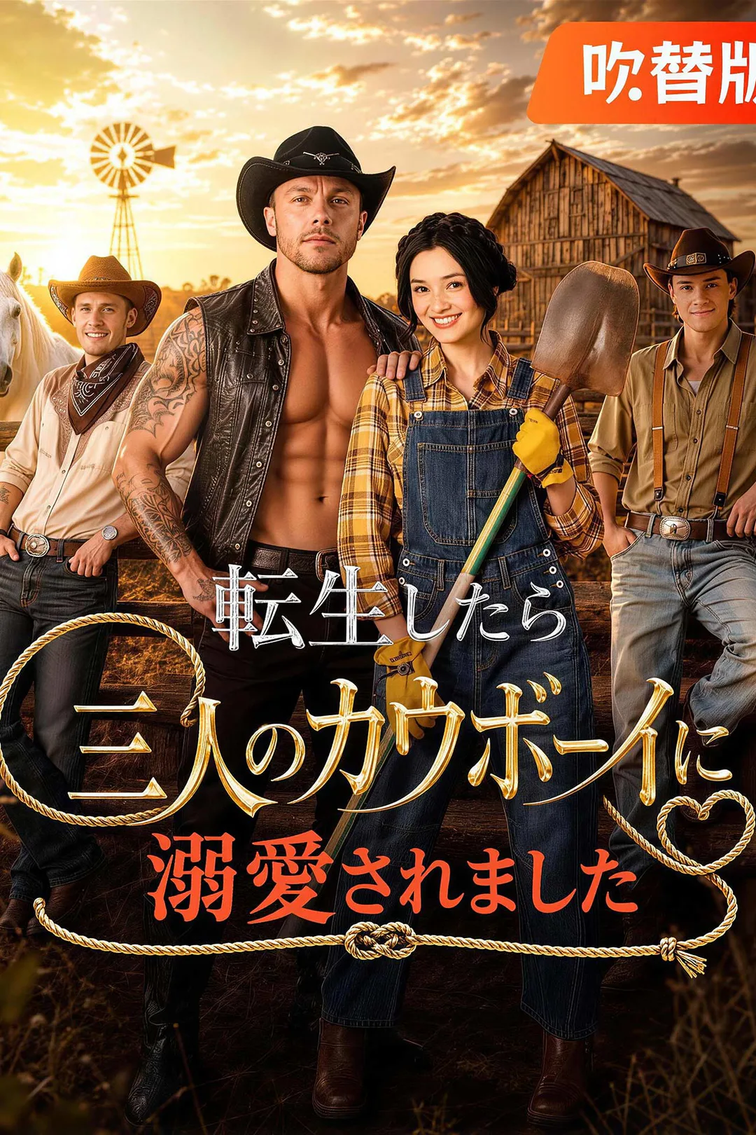 （吹替版）転生したら三人のカウボーイに溺愛されましたのポスター