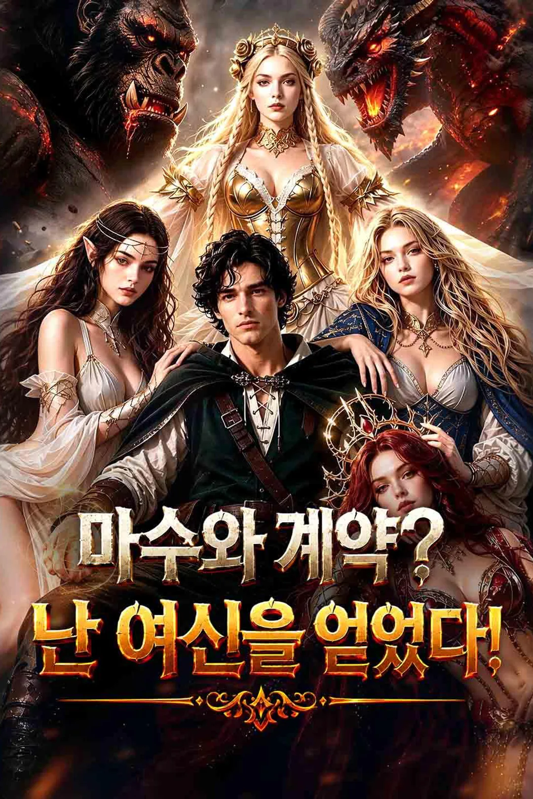 마수와 계약? 난 여신을 얻었다 포스터