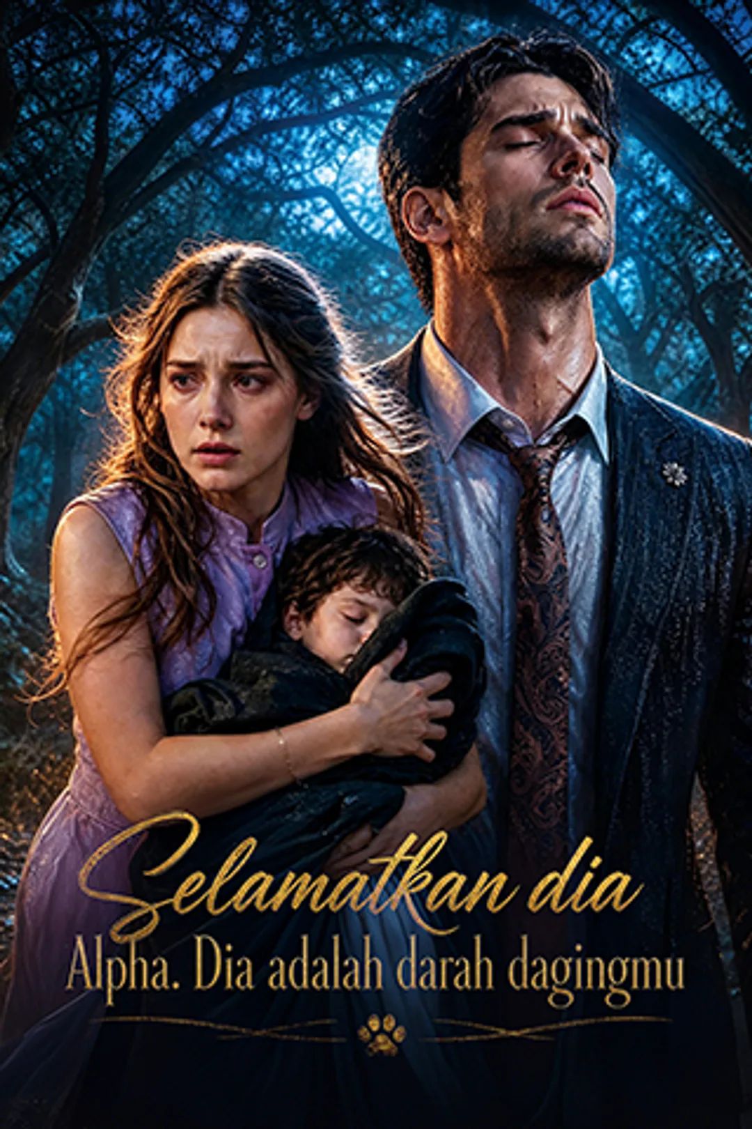 Poster Selamatkan dia, Alpha. Dia adalah darah dagingmu