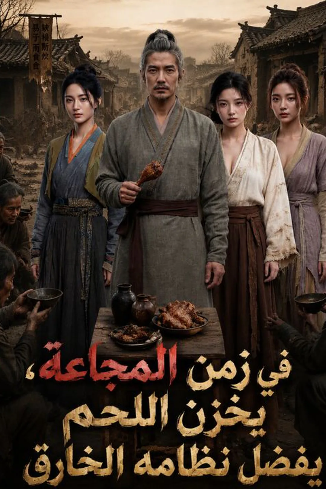 ملصق مسلسل «في زمن المجاعة، يخزن اللحم بفضل نظامه الخارق»