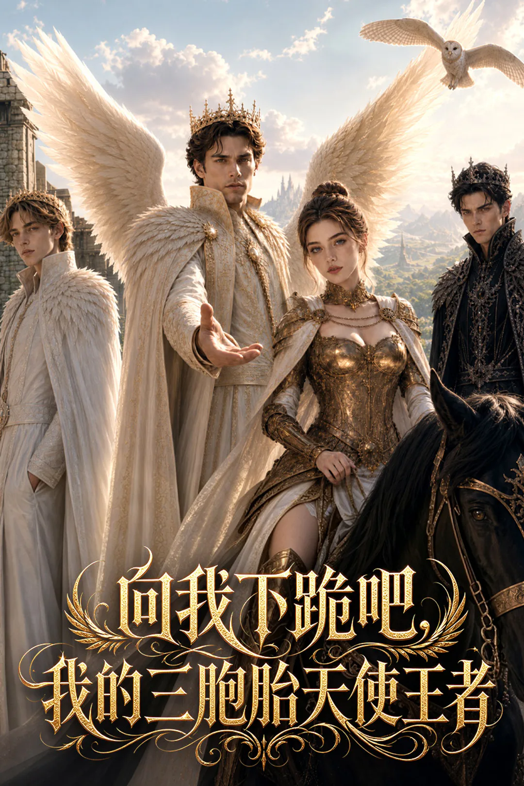 《向我下跪吧，我的三胞胎天使王者》海報