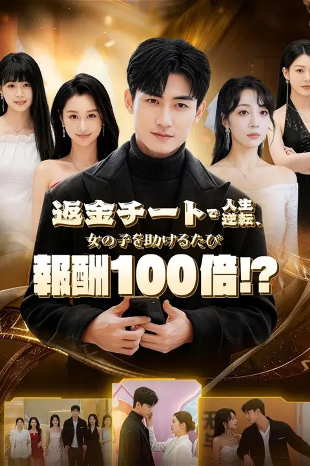 返金チートで人生逆転、女の子を助けるたび報酬100倍！？のポスター