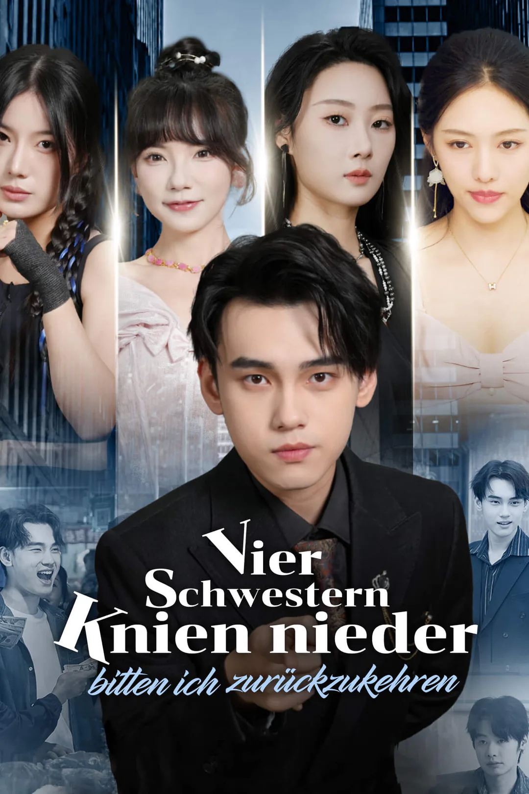 Poster von Vier Schwestern knien nieder bitten ich zurückzukehren