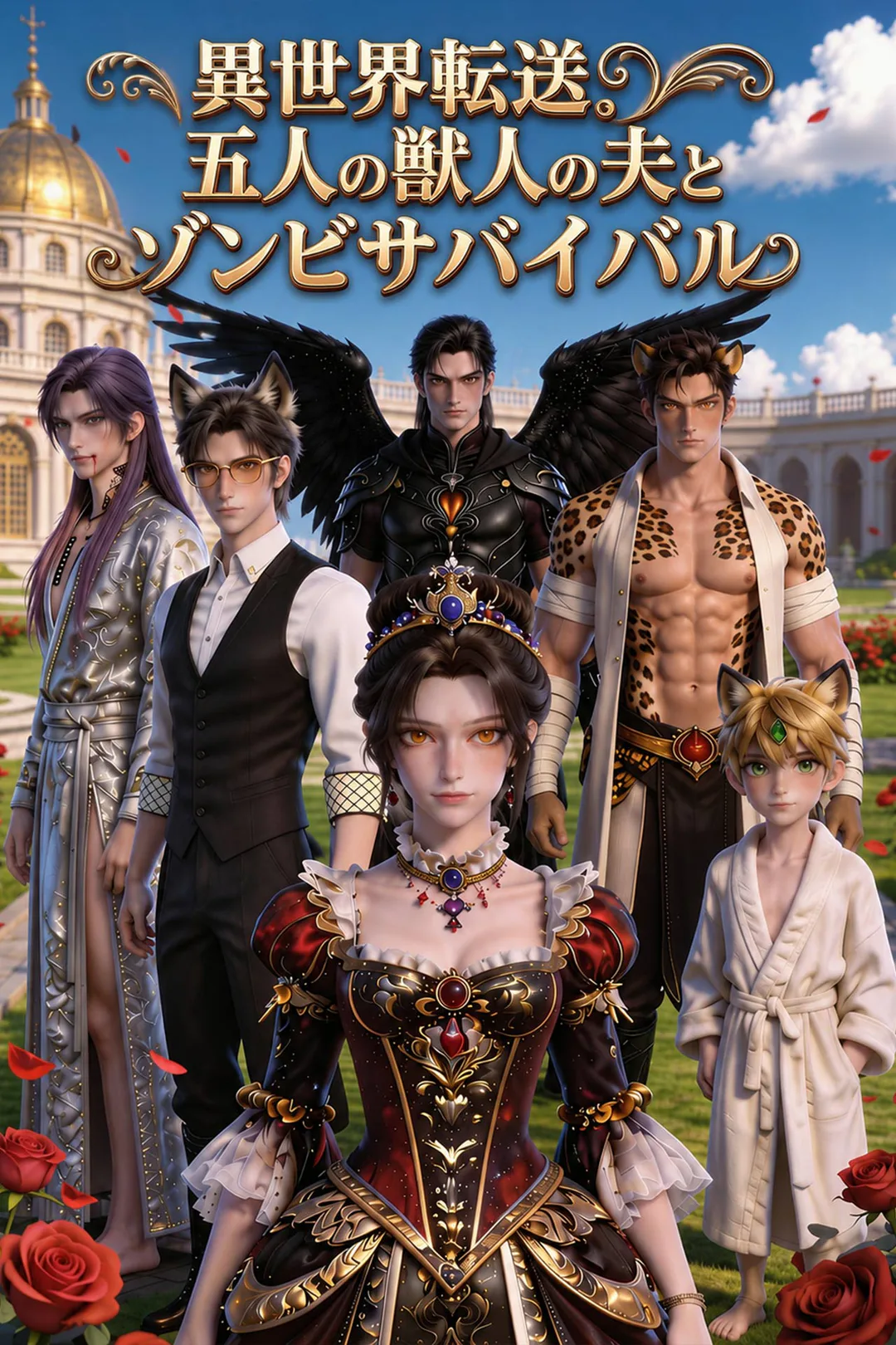 異世界転送、五人の獣人の夫とゾンビサバイバルのポスター