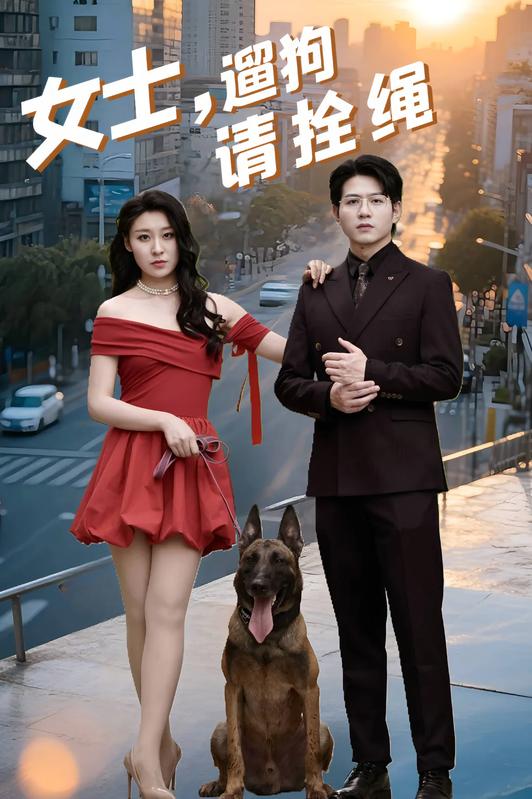 《女士，遛狗请拴绳》海报